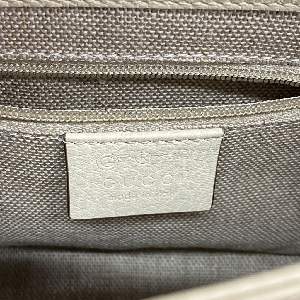 Gucci Shoulder Bag Interlocking G Leather Ivory Champagne Gold — view 5