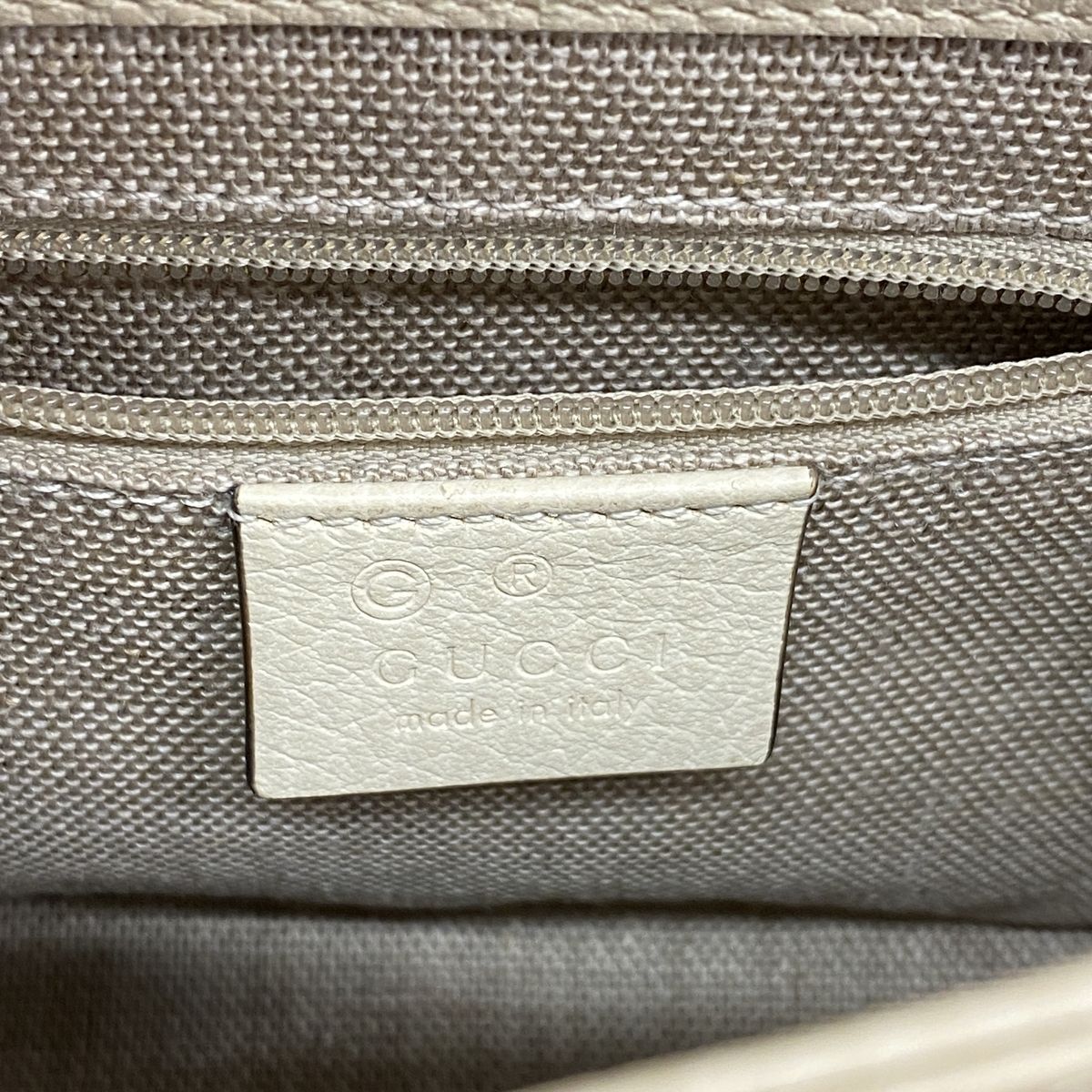 Gucci Shoulder Bag Interlocking G Leather Ivory Champagne Gold — view 5