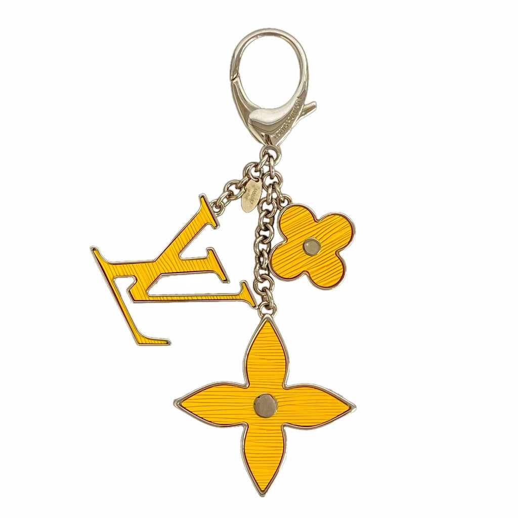 Louis Vuitton Key Holder Charm Epi Bijou Sac Fleur de Silver Citron