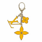 Louis Vuitton Key Holder Charm Epi Bijou Sac Fleur de Silver Citron