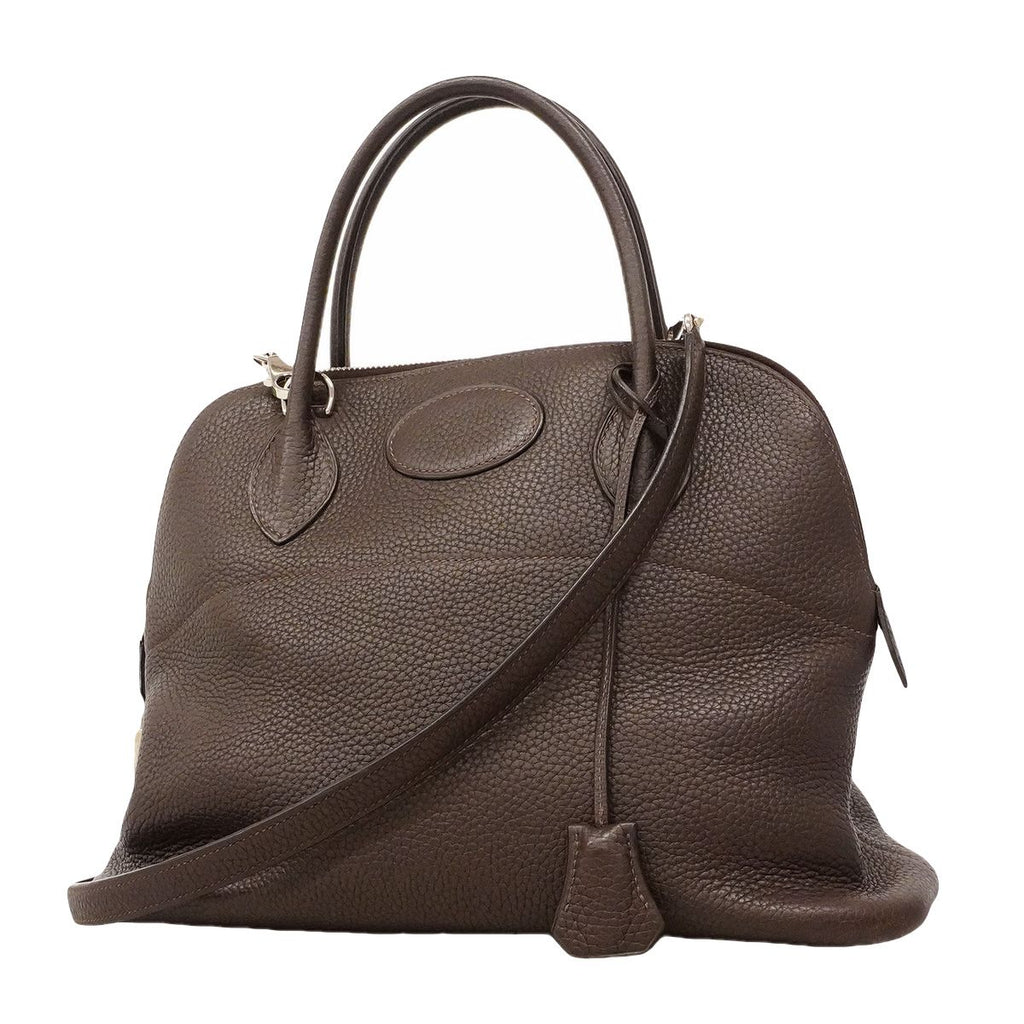 Hermes Handbag Bolide 31 Taurillon Clemence Ebene Silver 2-Way Bag