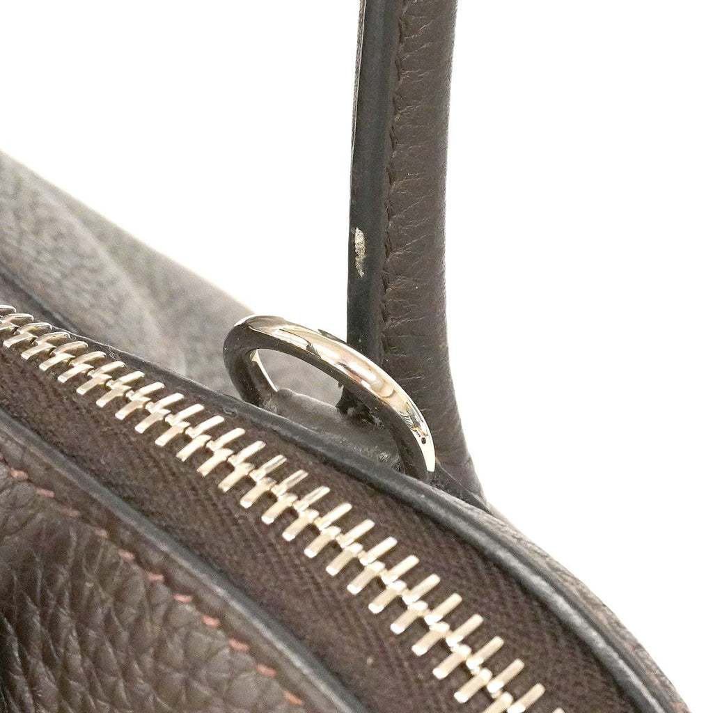 Hermes Handbag Bolide 31 Taurillon Clemence Ebene Silver 2-Way Bag — view 7