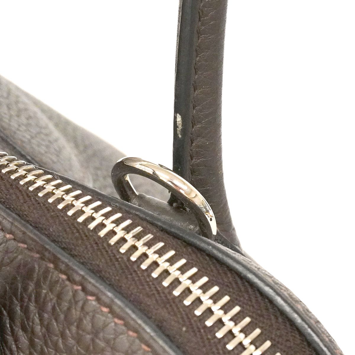 Hermes Handbag Bolide 31 Taurillon Clemence Ebene Silver 2-Way Bag — view 7