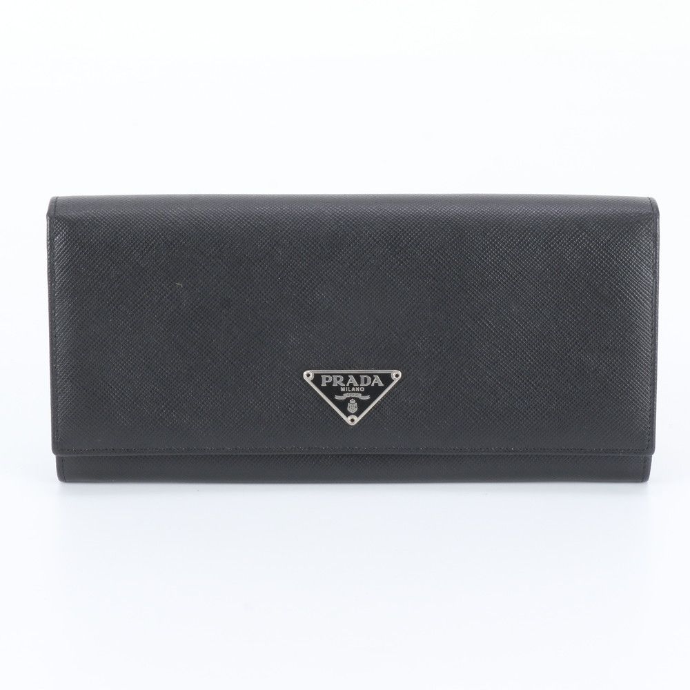 Prada Saffiano Leather Triangle Logo Long Wallet — view 2