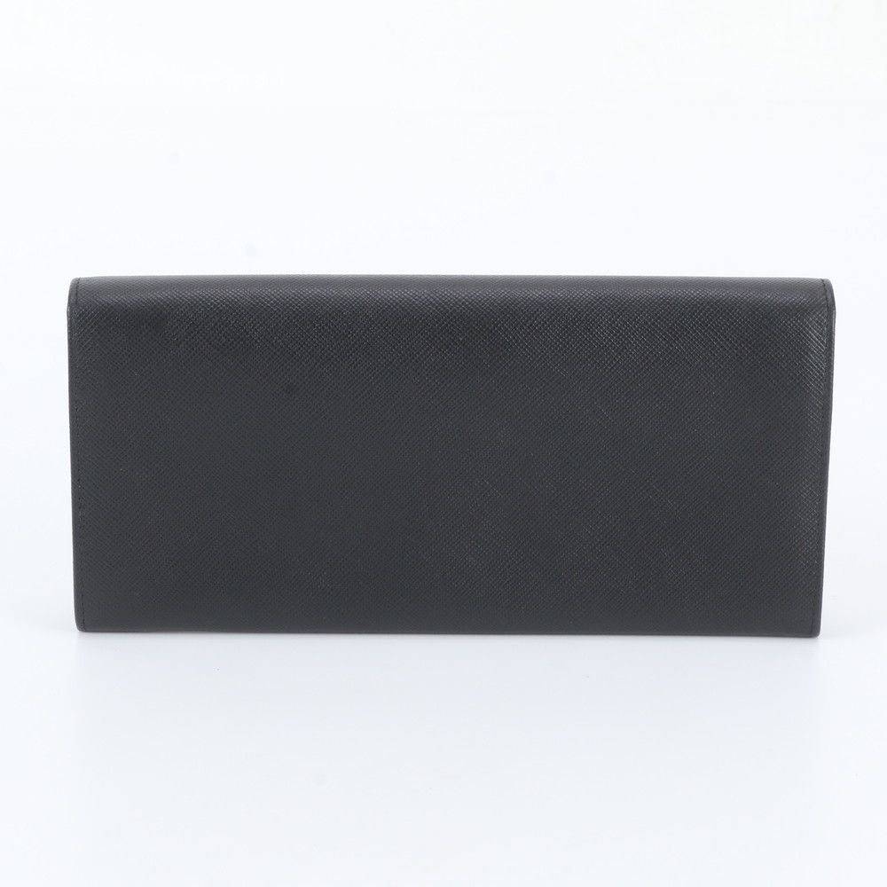 Prada Saffiano Leather Triangle Logo Long Wallet — view 3