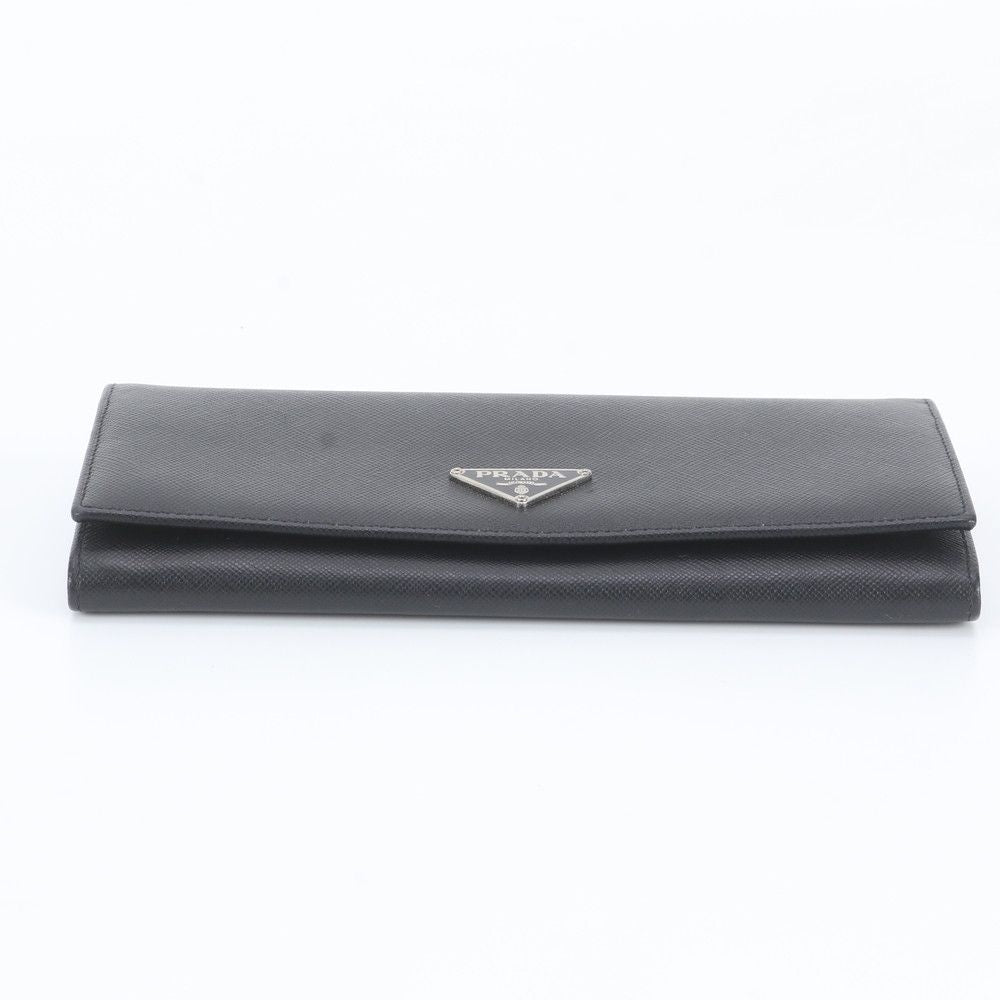 Prada Saffiano Leather Triangle Logo Long Wallet — view 6