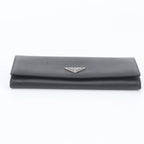 Prada Saffiano Leather Triangle Logo Long Wallet — view 6