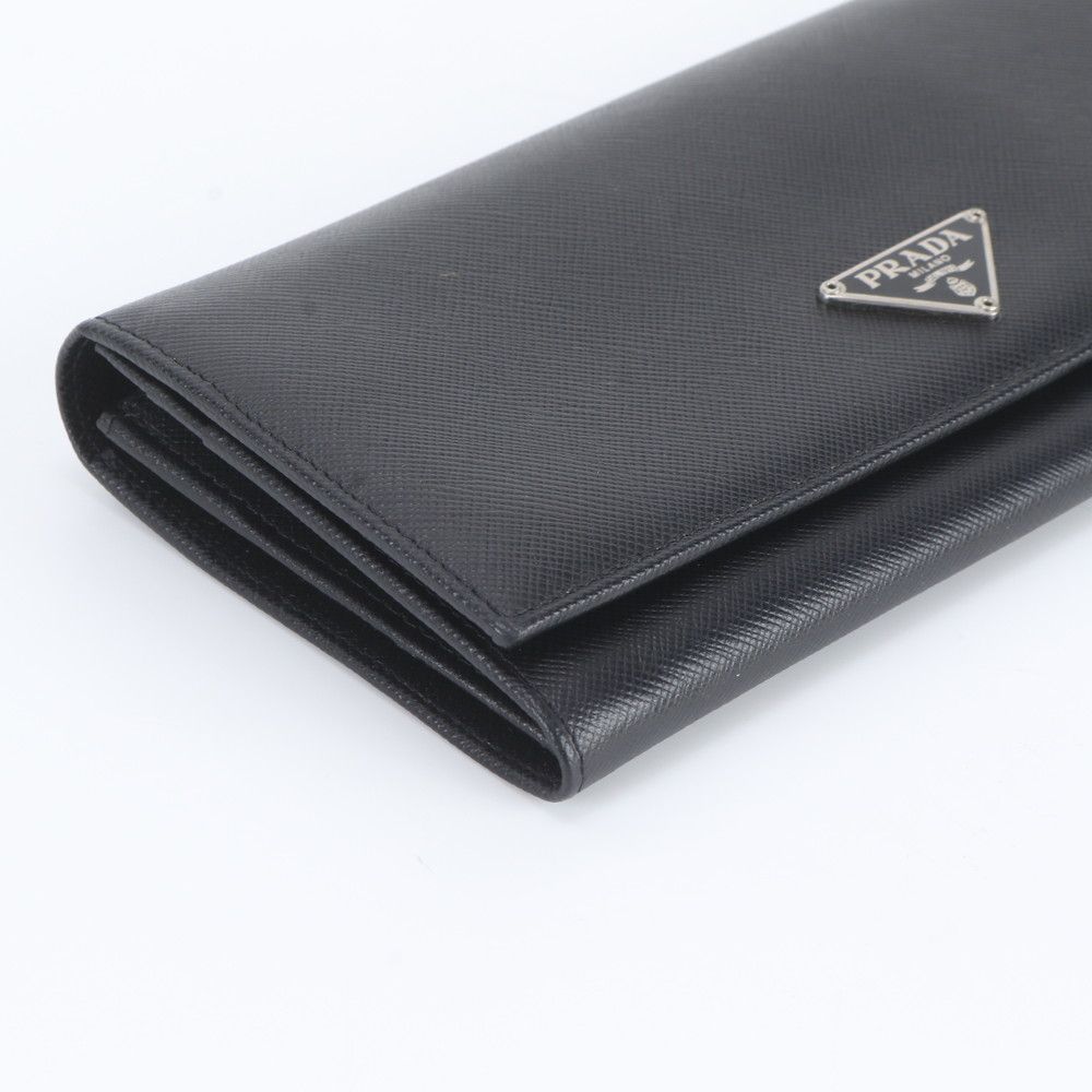 Prada Saffiano Leather Triangle Logo Long Wallet — view 5