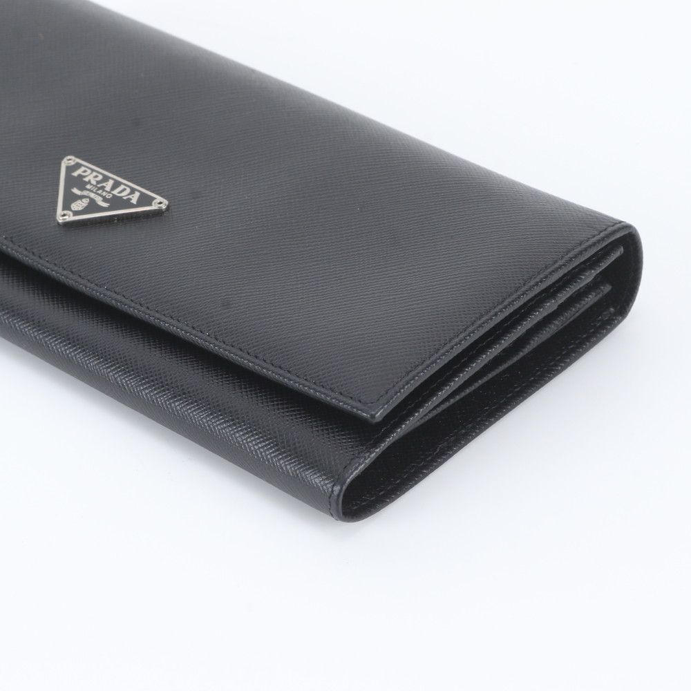 Prada Saffiano Leather Triangle Logo Long Wallet — view 4