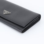 Prada Saffiano Leather Triangle Logo Long Wallet — view 4