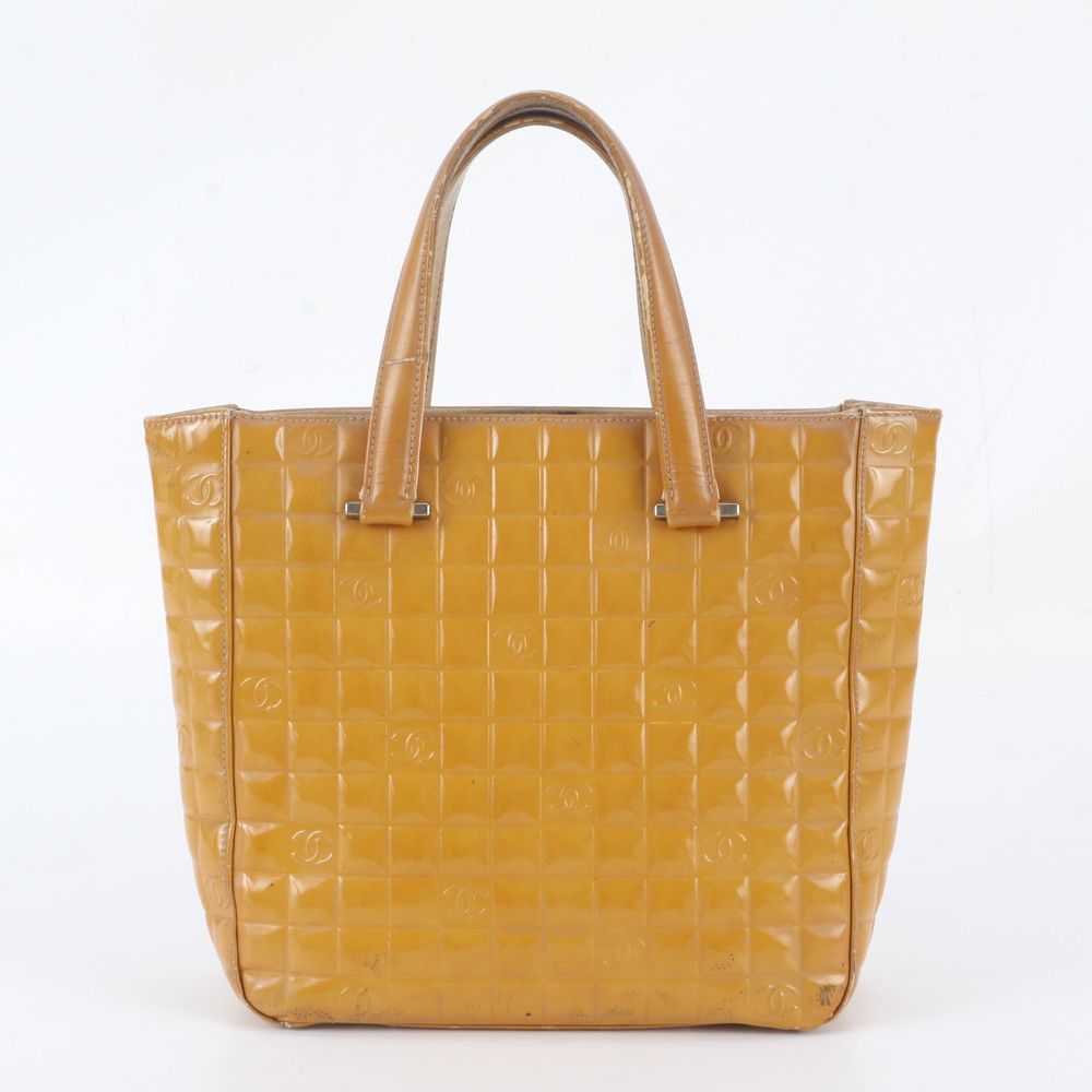 Chanel Choco Bar CC Logo Leather Handbag Shoulder