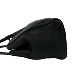 Prada Triangle Logo Leather 2-Way Shoulder Bag Tote Black — view 5