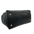 Prada Triangle Logo Leather 2-Way Shoulder Bag Tote Black — view 7