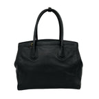 Prada Triangle Logo Leather 2-Way Shoulder Bag Tote Black — view 3