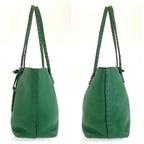 Fendi Selleria Green Silver Leather Tote Bag — view 7