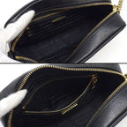 Prada Shoulder Bag Chain Black Saffiano Leather Gold — view 5