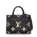 Louis Vuitton Shoulder Bag On The Go PM Black Bicolor Monogram Empreinte Gold