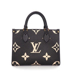 Louis Vuitton Shoulder Bag On The Go PM Black Bicolor Monogram Empreinte Gold — view 2
