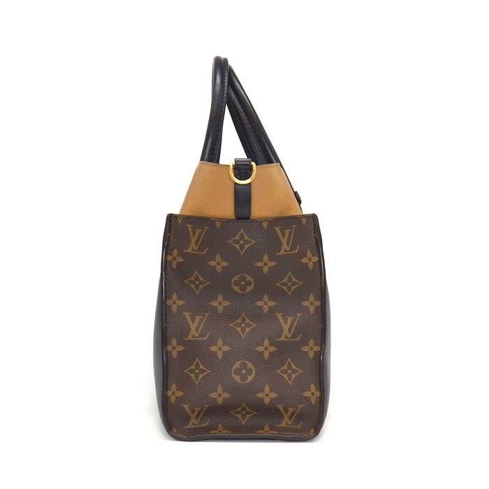Louis Vuitton Tote Bag on My Side MM Monogram Canvas Black Grain Calfskin — view 3