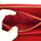 Prada Saffiano Ribbon Red Gold Leather Wallet — view 5