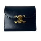 Celine Triomphe Small Flap Wallet Black