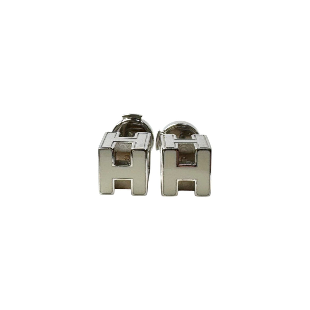 Hermes Cage de Ash H Cube Earrings