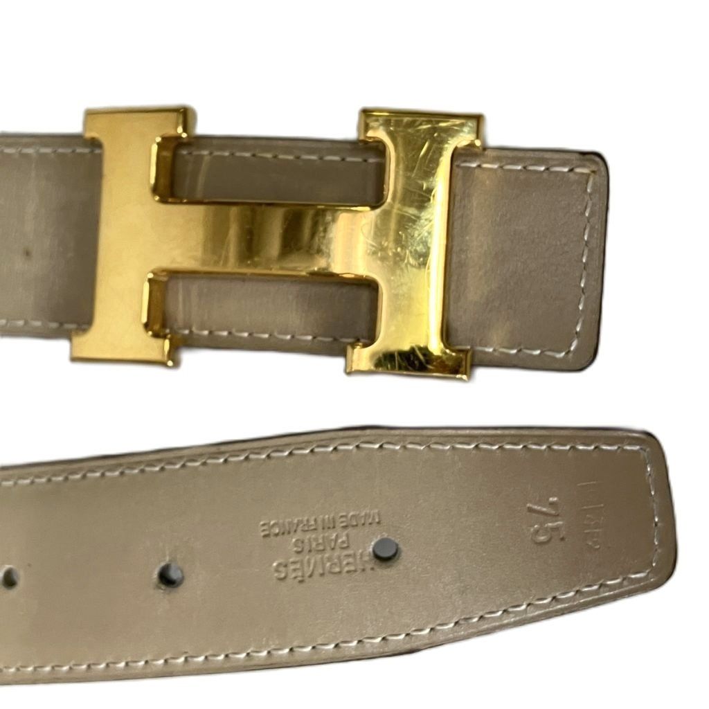 Hermes H Constance Belt Leather 75 Beige — view 5