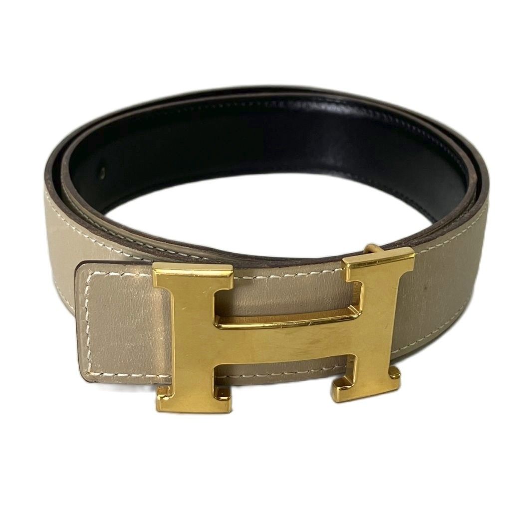 Hermes H Constance Belt Leather 75 Beige