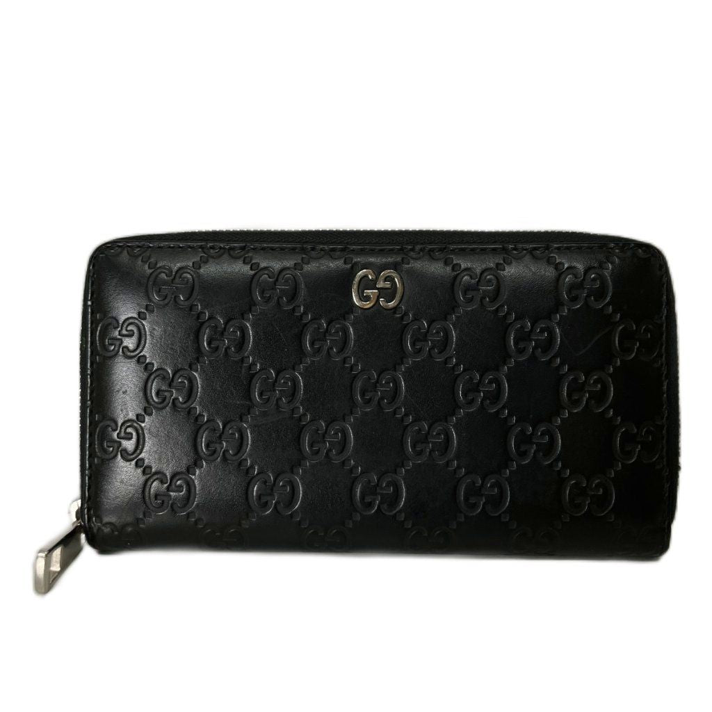 Gucci Guccissima Zip Around Wallet Black