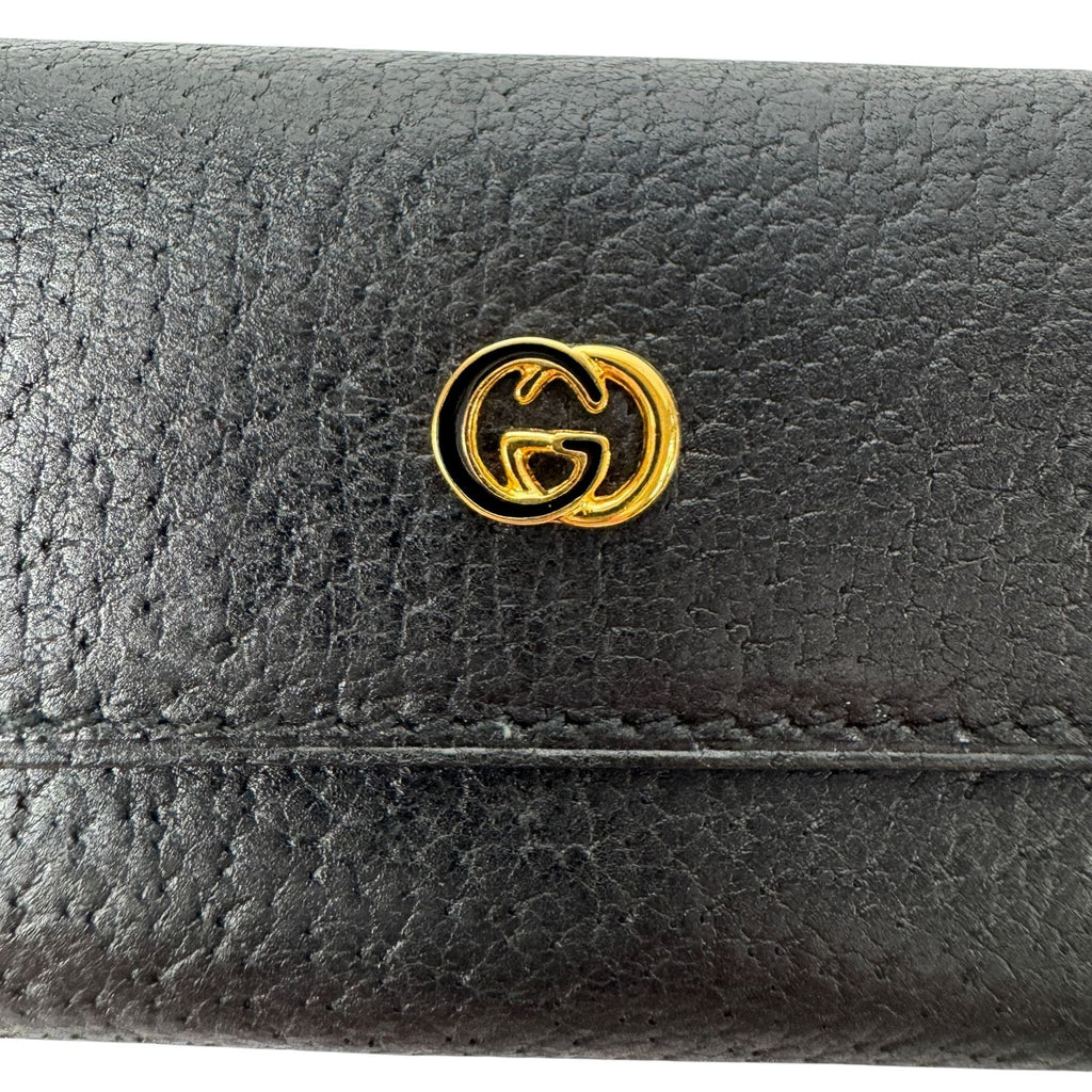 Gucci Vintage Key Case Black Leather GG Key Holder — view 8