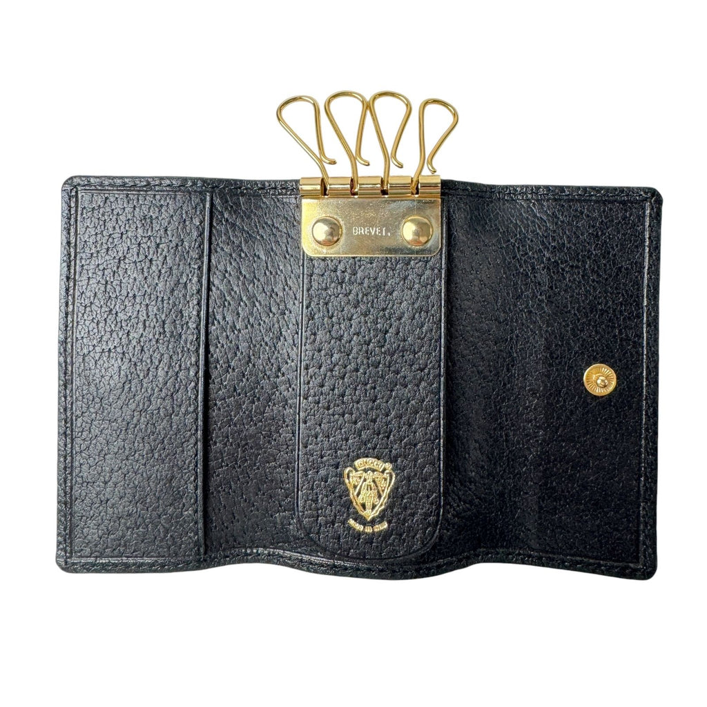 Gucci Vintage Key Case Black Leather GG Key Holder — view 7