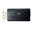 Gucci Vintage Key Case Black Leather GG Key Holder