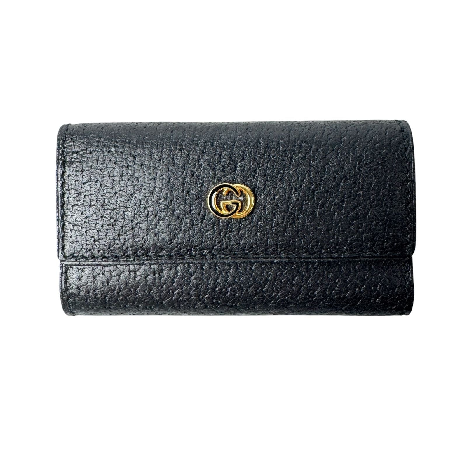 Gucci Vintage Key Case Black Leather GG Key Holder — view 2