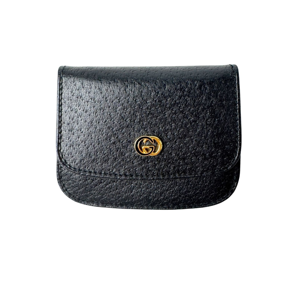Gucci Vintage GG Marmont Coin Purse Black Leather