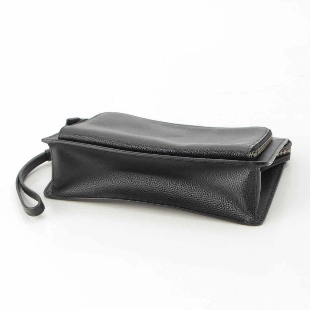 Prada Saffiano Leather Clutch Black — view 5