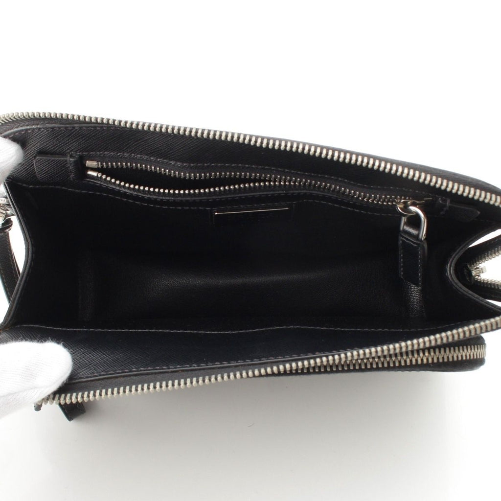 Prada Saffiano Leather Clutch Black — view 6