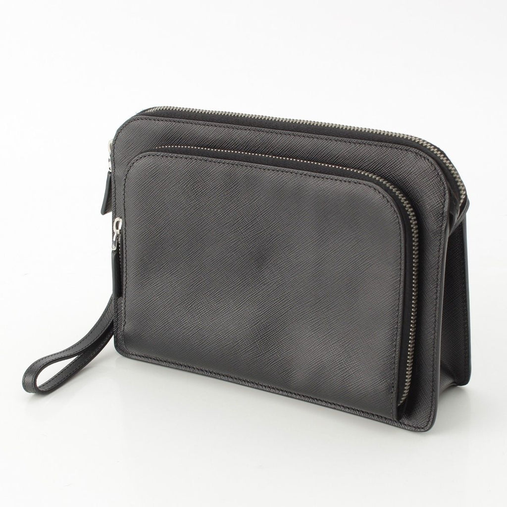 Prada Saffiano Leather Clutch Black — view 3