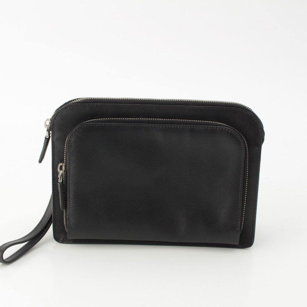 Prada Saffiano Leather Clutch Black — view 4