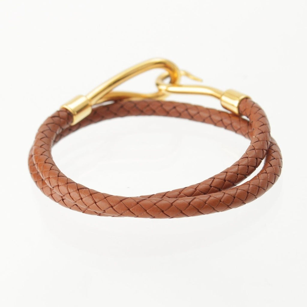 Hermes Jumbo Leather Choker Bracelet Gold — view 3
