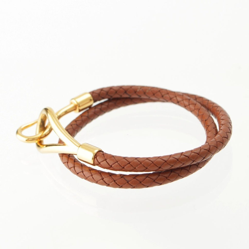 Hermes Jumbo Leather Choker Bracelet Gold — view 2