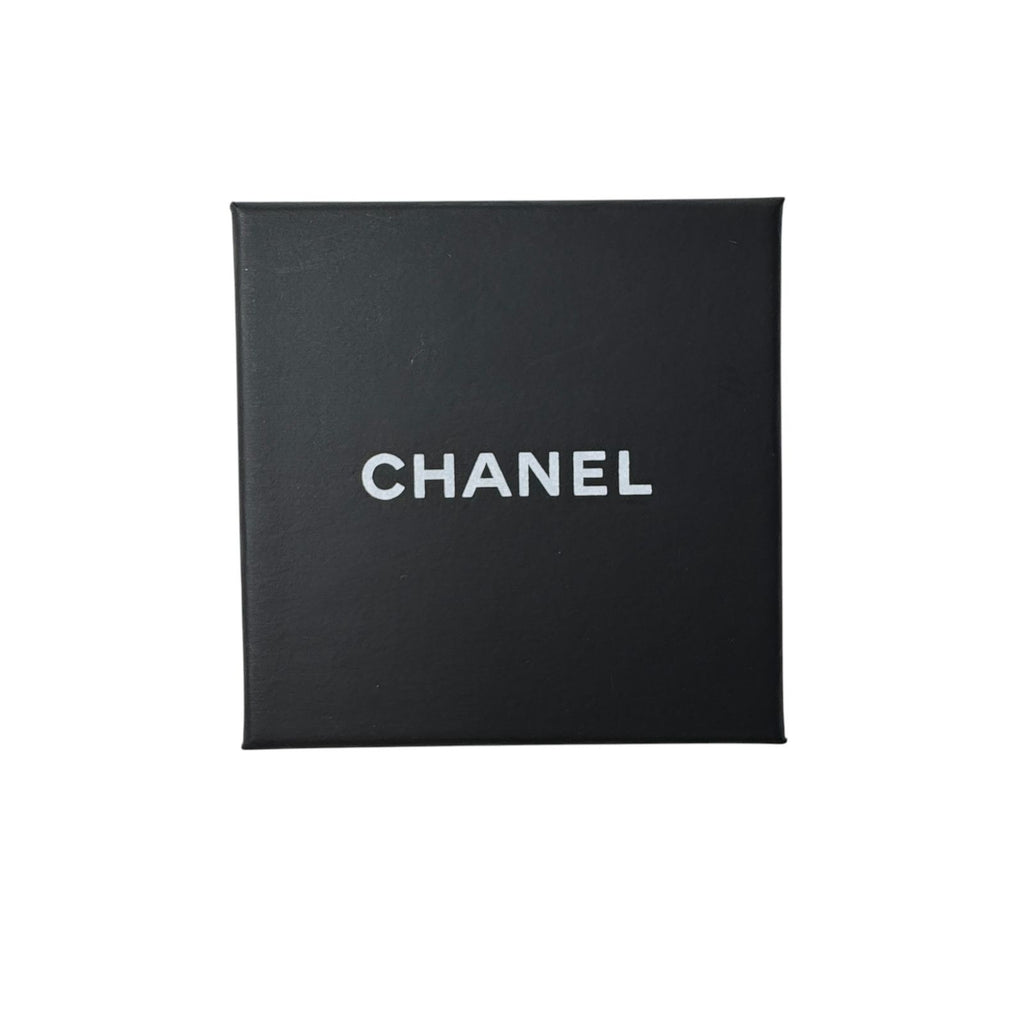 Chanel CC Logo Rhinestone Leather Chain Earrings — view 8