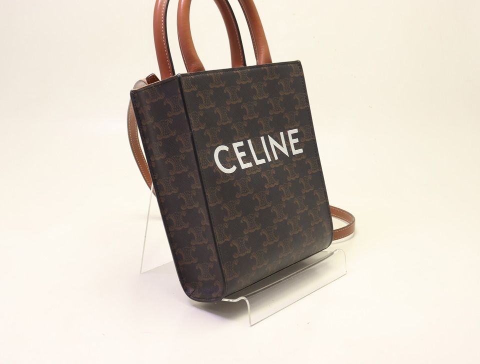 Celine Vertical Cabas Mall Triomphe Canvas 2-Way Handbag — view 4