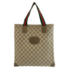 Gucci Vintage Sherry Line Beige GG Supreme Canvas 02 37 Tote Bag