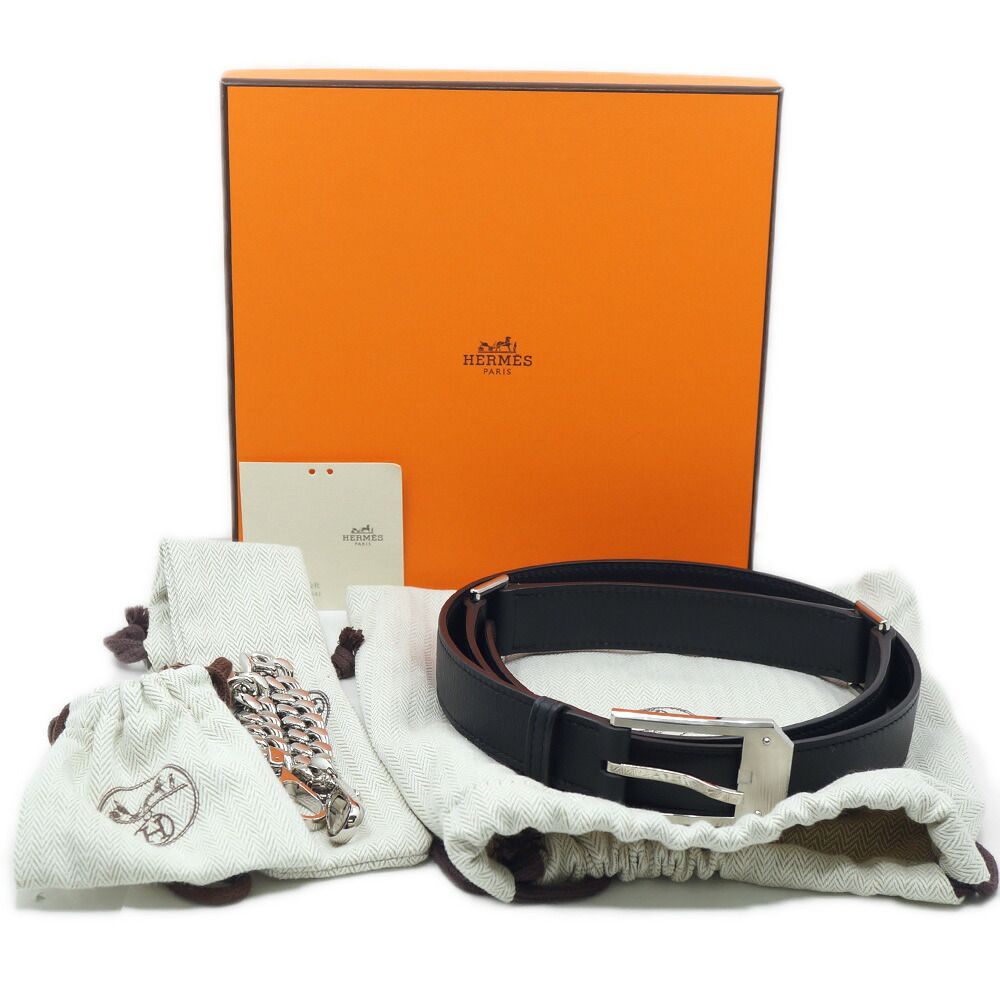 Hermes Andy Batboy 26 90 Black Leather Silver — view 8