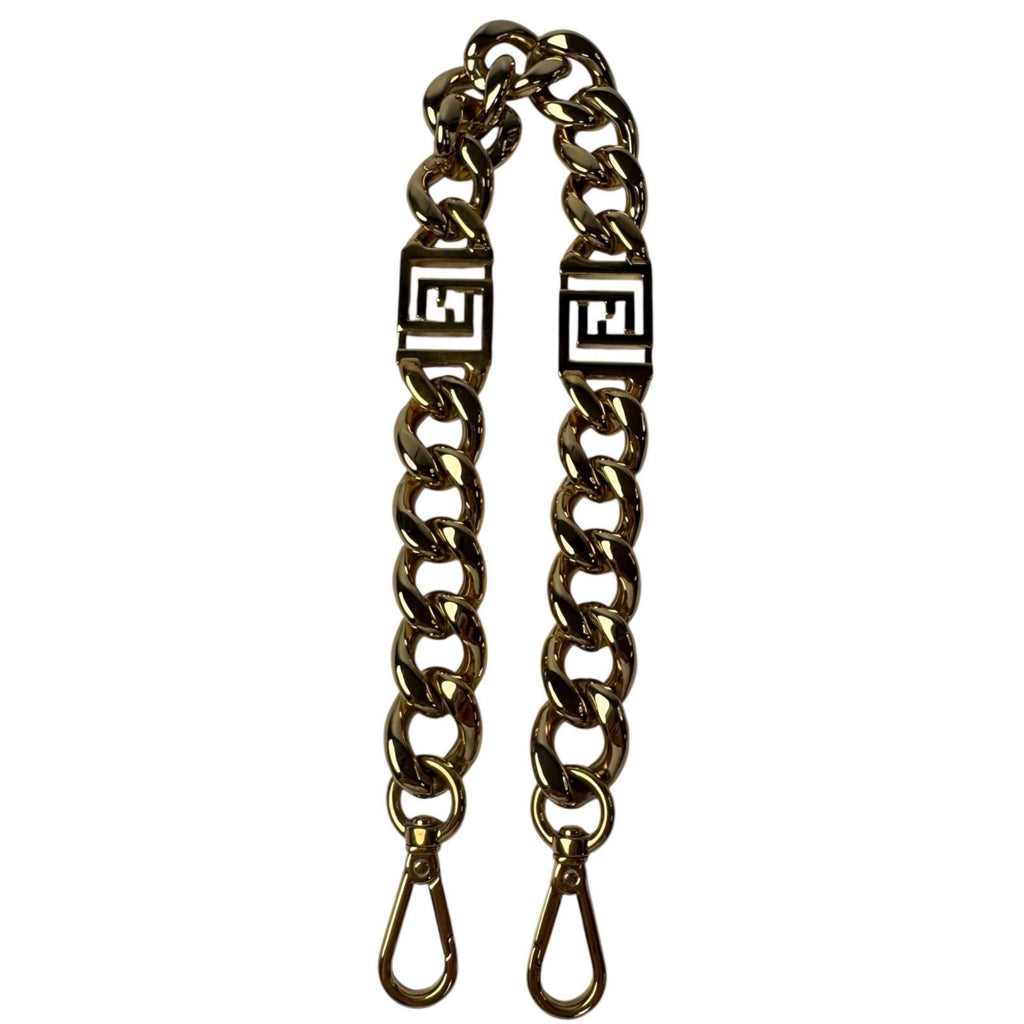 Fendi Metal Chain Gold Strap Necklace — view 2