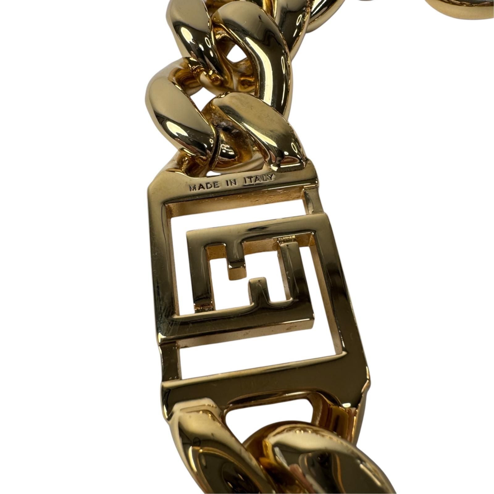 Fendi Metal Chain Gold Strap Necklace — view 5