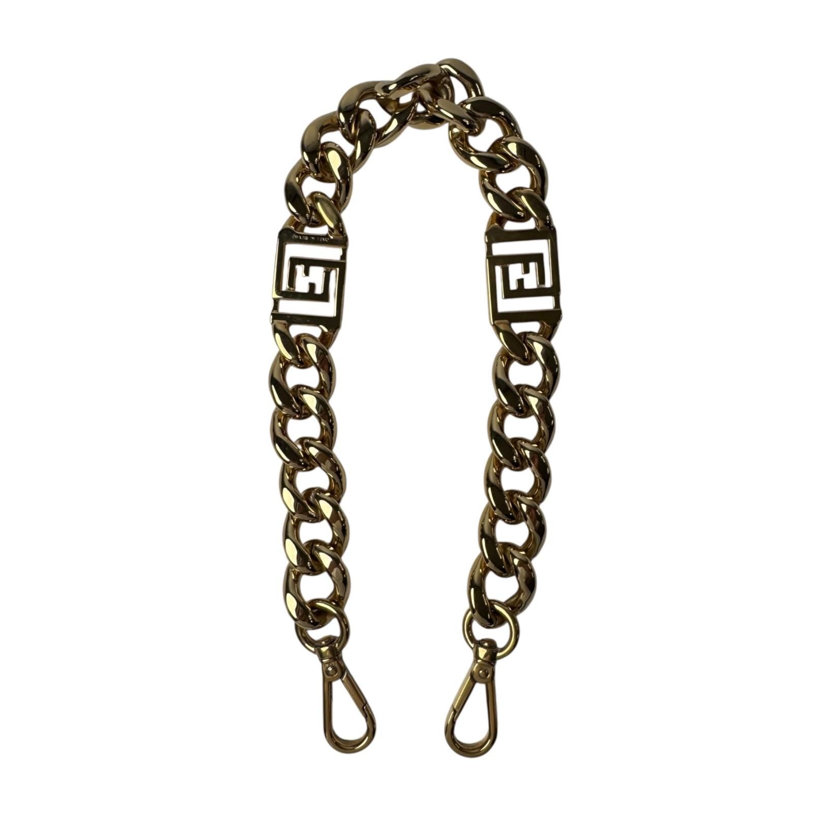 Fendi Metal Chain Gold Strap Necklace