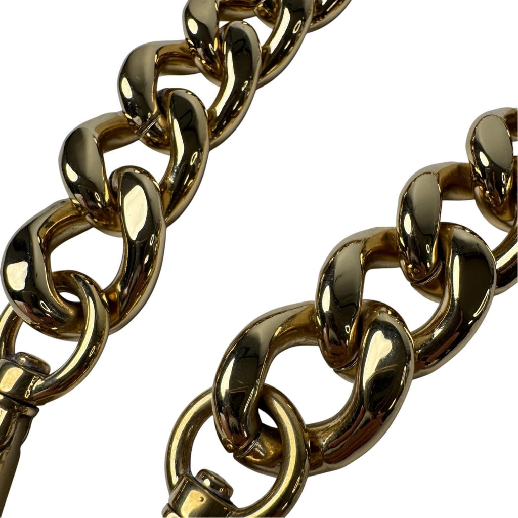 Fendi Metal Chain Gold Strap Necklace — view 7