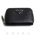 Prada Triangle Coin Purse Black