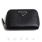 Prada Triangle Coin Purse Black